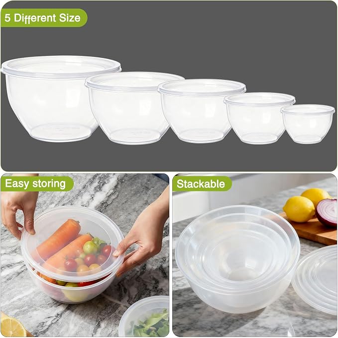 Greentainer Plastic Mixing Bowls - Image 5