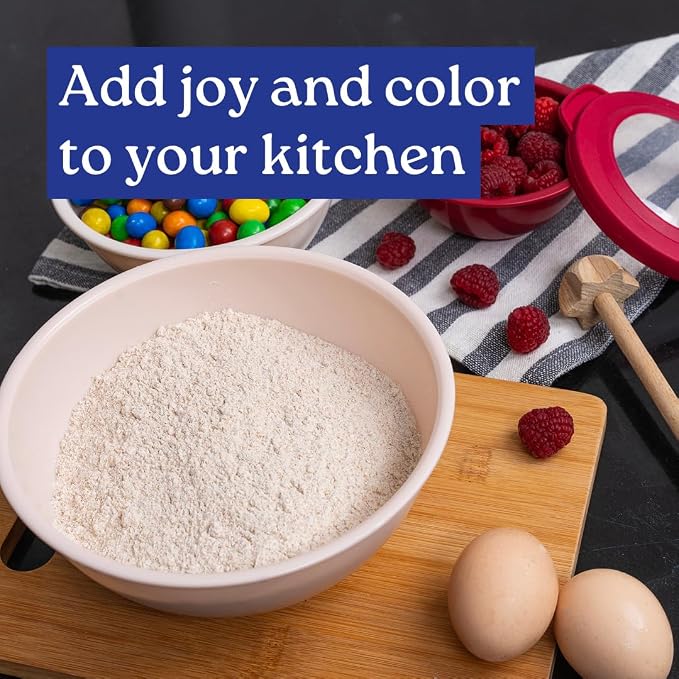 WHYSKO Mixing Bowl Set, 12 Piece Colorful Plastic Mixing Bowls - Image 5