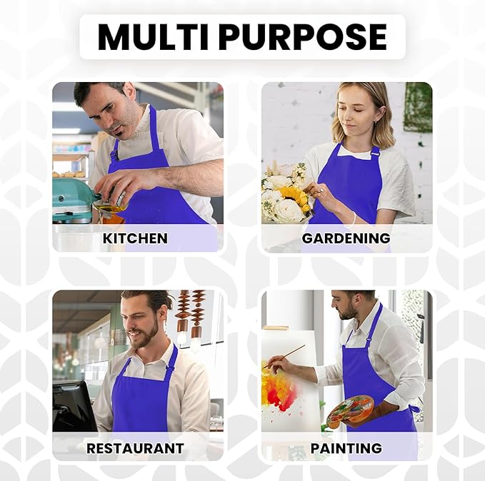 Adjustable Bib Apron 100% Polyester Kitchen Aprons Waterdrop Resistant Aprons - Image 6