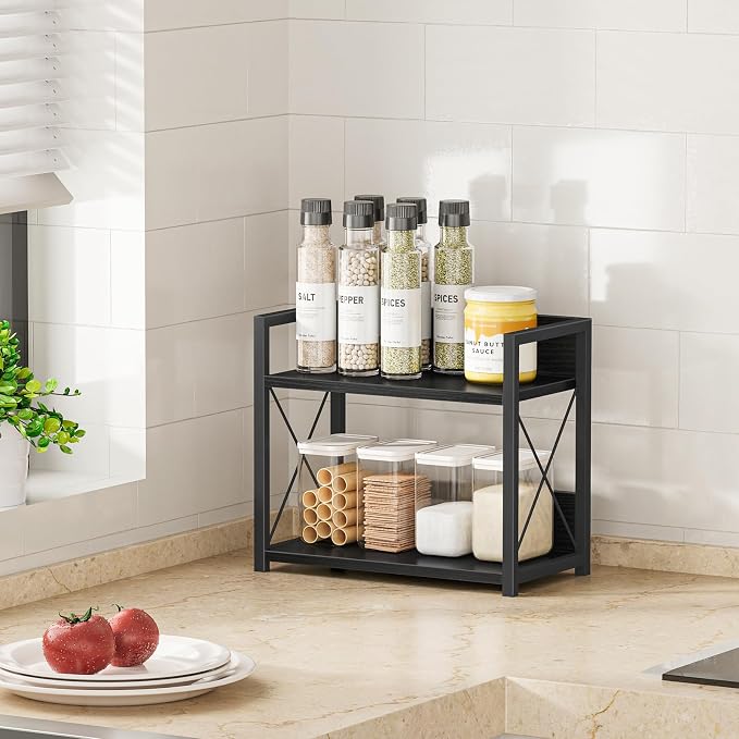 Giikin Kitchen Counter Shelf, 2 Tier Kitchen Spice Rack Organizer - Image 5