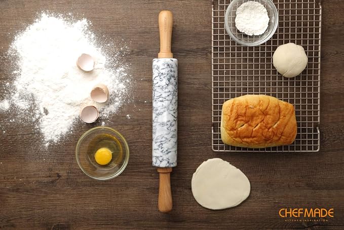 CHEFMADE 18-Inch Marble Rolling Pin - Image 4