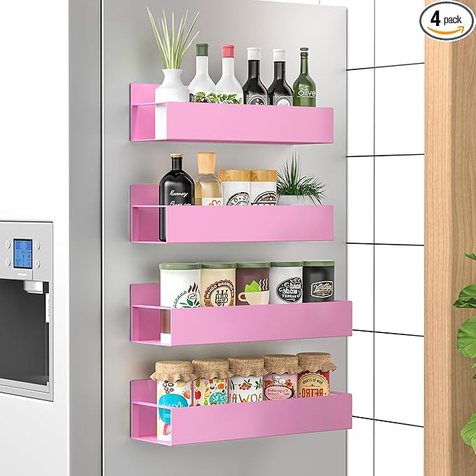 HuggieGems 4 Pack Magnetic Spice Storage Rack Organizer by HuggieGems