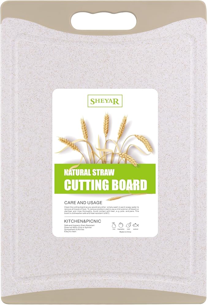 Cutting Board for Kitchen, Wheat Straw Fiber Cutting Board, Dish Washer Safe by zzsbrm