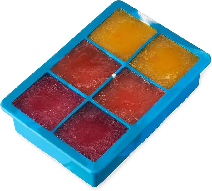 Host Ice Cube Tray with Lid, Makes 6 Large 2" Cubes, Durable Silicone Trays - Image 6