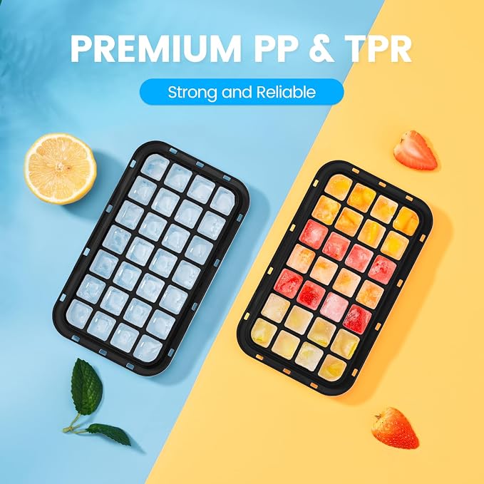 PHINOX Ice Cube Tray with Lid and Bin, 3 Pack Plastic Ice Cube Tray Molds - Image 7