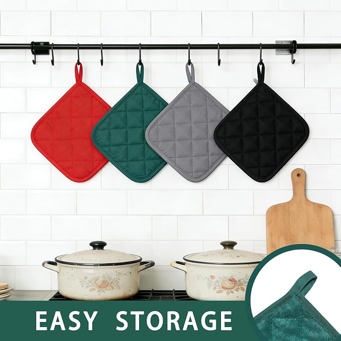 4 Pack Pot Holders for Kitchen Clearance Oven Potholders Sets for Kitchens Hot - Image 5