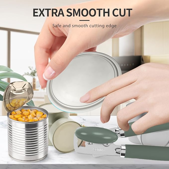 Safring Can Opener Manual, Heavy Duty Stainless Steel Smooth Edge Can Opener - Image 7