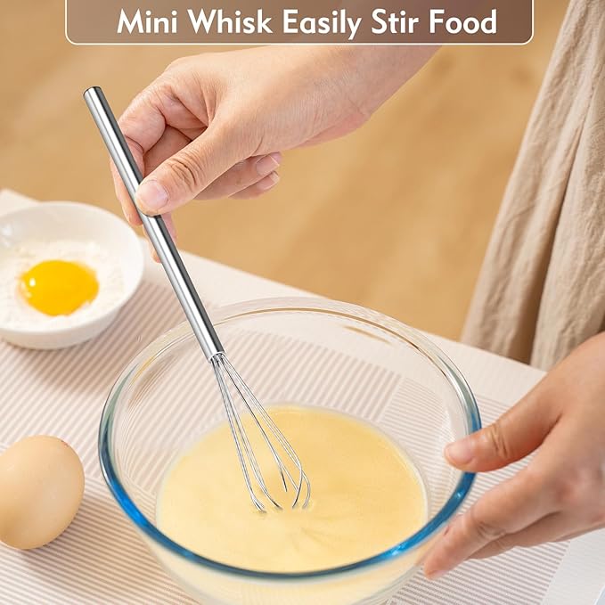 10 Inch Mini Whisk, 304 Anti-Rust Stainless Steel Small Whisks - Image 5