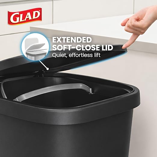 Glad 13 Gallon Trash Can 2 Pack | Plastic Kitchen Waste Bins - Image 6
