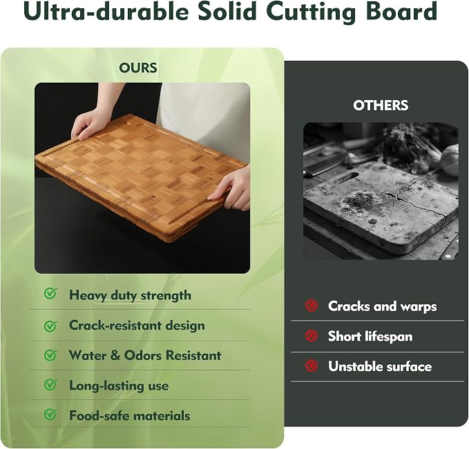 XXXLarge Bamboo Cutting Boards Charcuterie Board Best Non Toxic Large Butcher - Image 7