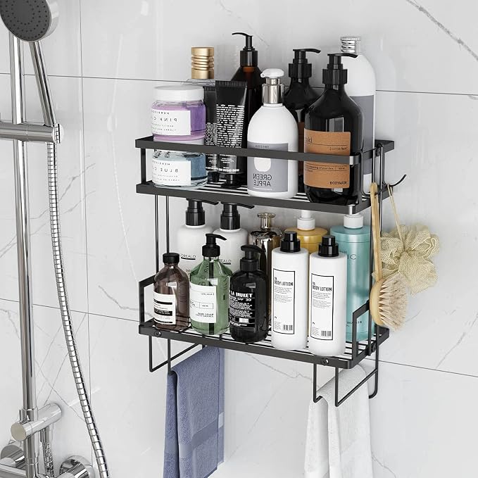 Godboat Bathroom Organizers, 2-Tier Over Toilet Storage, Floating Shelves - Image 6