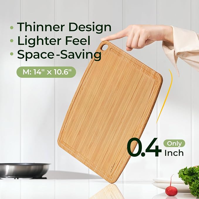 Keechee Dishwasher Safe Bamboo Cutting Board, Lightweight & Durable Wood - Image 3
