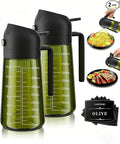 LAKUMIQI 2 in 1 Oil Sprayer for Cooking, 16oz Olive Oil Dispenser Bottle for by LAKUMIQI