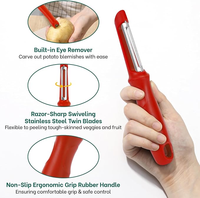 Beneno Swivel Vegetable Peeler, Razor-Sharp Smooth Peeling Potato Peelers - Image 3