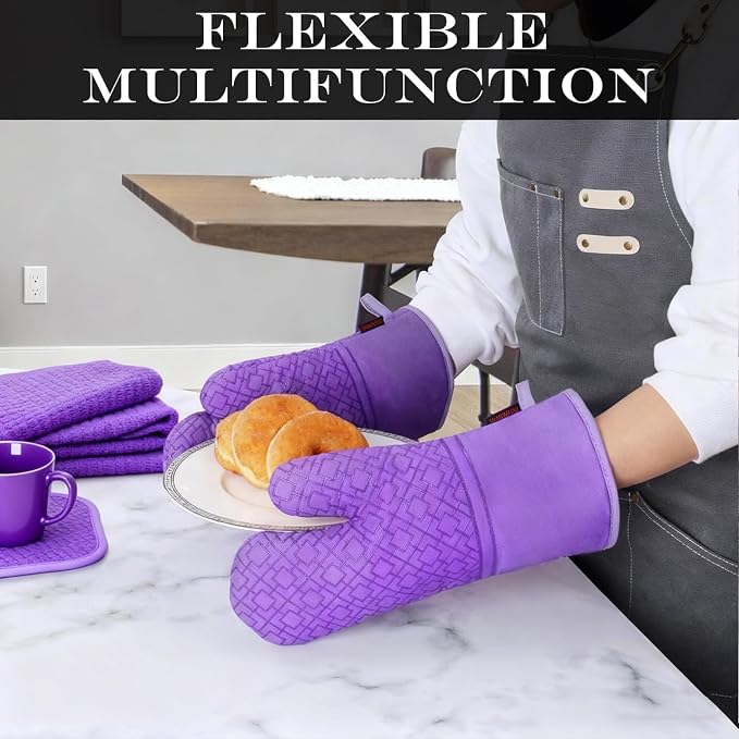 Oven Mitts and Pot Holders Sets 6pcs, Kitchen Oven Glove, High Heat Resistant - Image 5