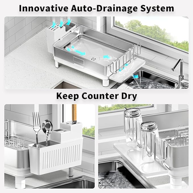 Ewaiira Dish Drying Rack, 304 Stainless Steel Dish Racks - Image 5