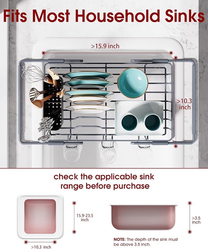 Sakugi Dish Drying Rack in Sink - Image 2