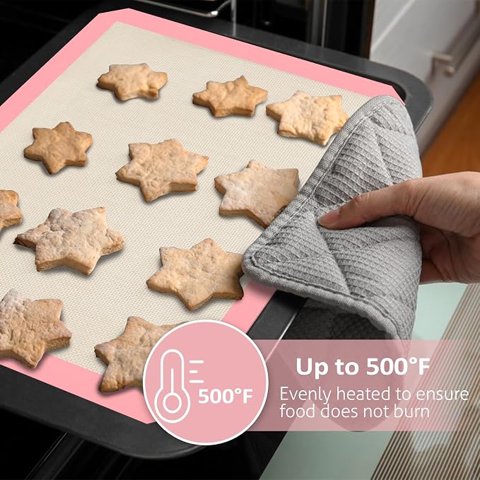 Silicone Baking Mat Set of 3, Silicone Baking Mats Cookie Sheet, Non-Stick Mats - Image 4
