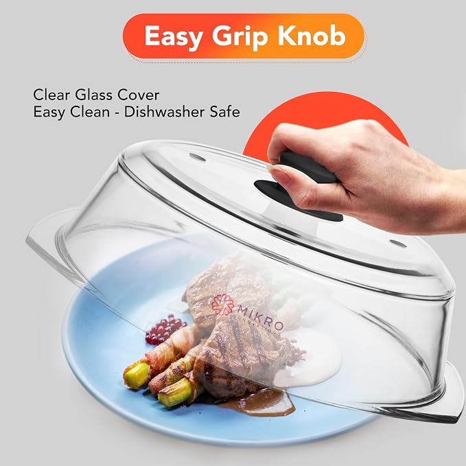Tall Glass Microwave splatter cover | Sturdy clear 100% food safe BPA free - Image 6