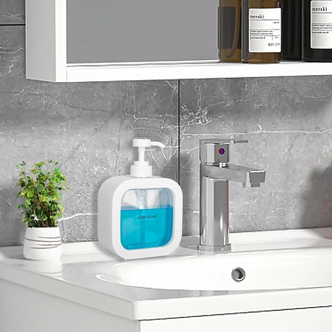 Modern Soap Dispenser for Bathroom and Kitchen Sink, Small Hand Soap Plastic - Image 4