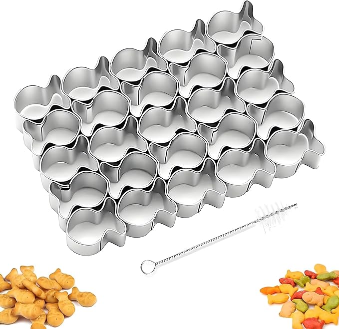 GoldFish Cracker Cutter, 25 Cavity Mini Cookie Cutters by uadbau-BuildABetterLife