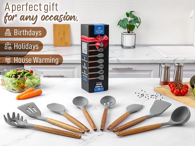 Zulay Kitchen Utensils Set Non-Stick Silicone Cooking Utensils Set - Image 4
