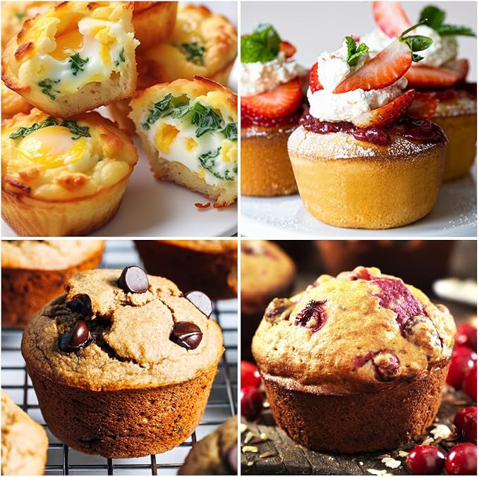 CAKETIME Silicone Jumbo Muffin Pan 3 Pack 6 Cup 3.5 Inch Large Muffin Tin Non - Image 4