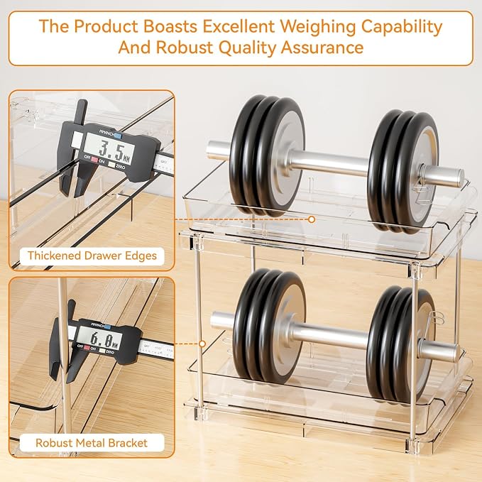 Yieach 4 Pack Under Sink Organizers and Storage, Two Tier Pull Out Cabinet - Image 7
