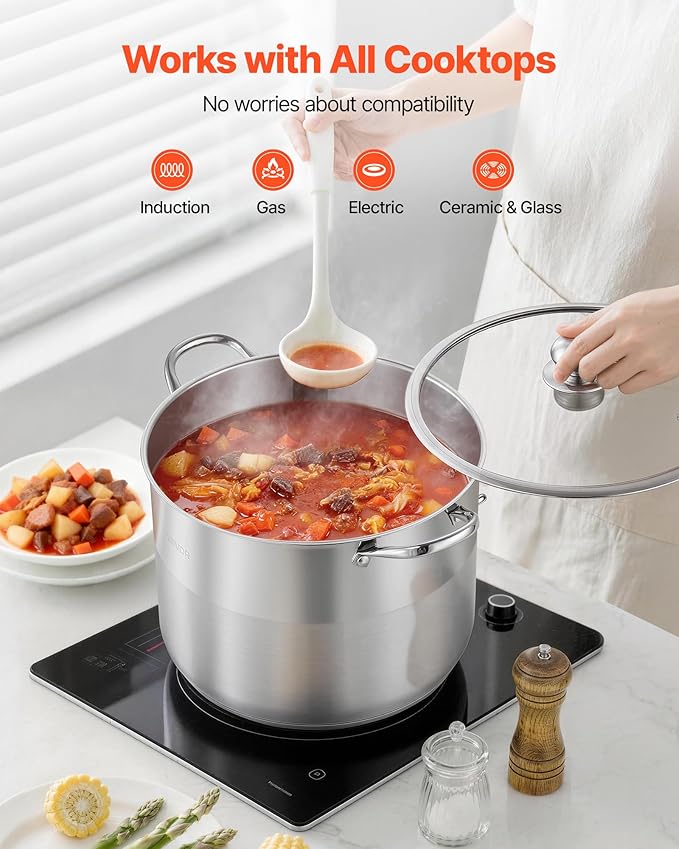 VEVOR Stainless Steel Stock Pot, 16QT Stainless Steel Stockpot - Image 4