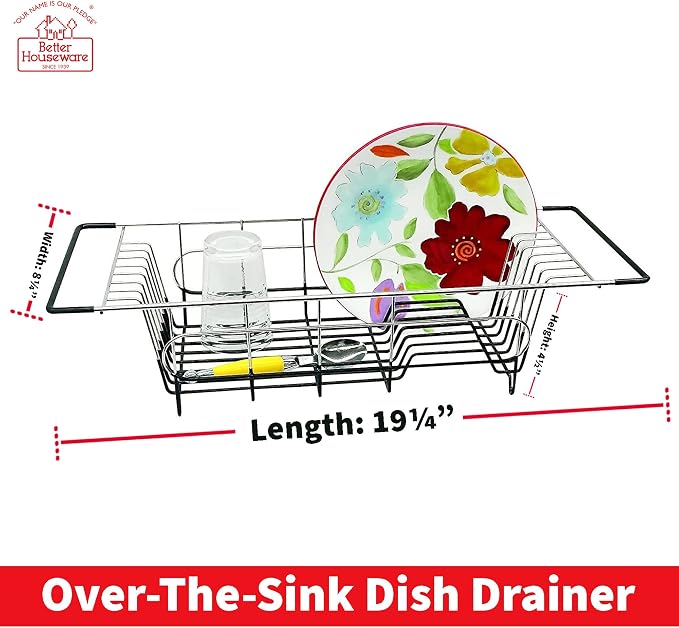 Better Houseware Over Sink Dish Drying Rack Space-Saving Dish Rack - Image 6