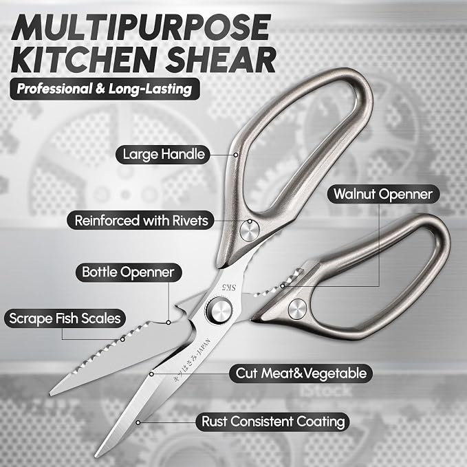 SSGP Kitchen Shears Set, All Purpose Heavy Duty Poultry Shears, Sharp Japanese - Image 3
