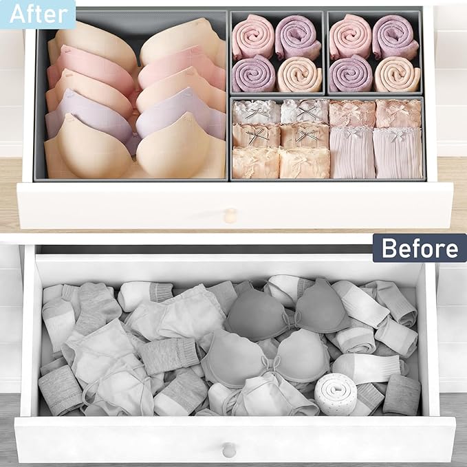 DIMJ Drawer Organizer Clothes, Foldable Closet Organizers and Storage, Fabric - Image 6