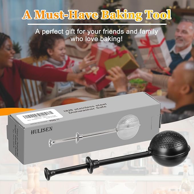 HULISEN Flour Duster for Baking, One-Handed Operation, 304 Stainless Steel - Image 7