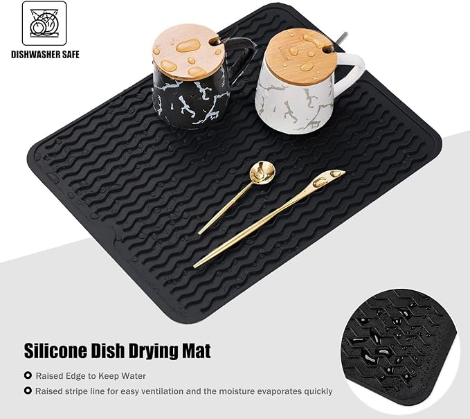 Large 17" x 14" Silicone Dish Drying Mat - Image 4