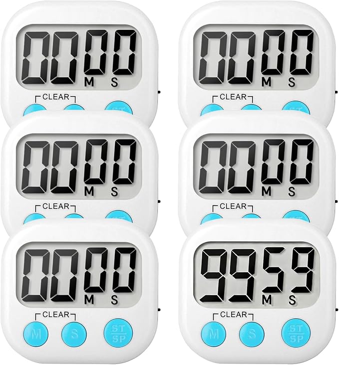 6 Pack Digital Kitchen Timer Small Classroom Timers by VOULOIR