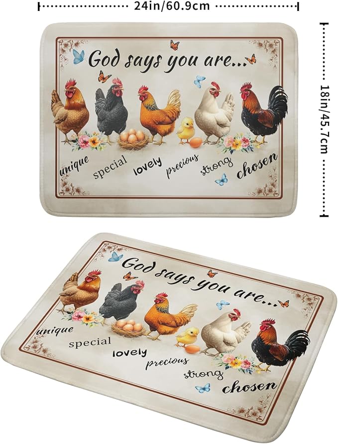 Farmhouse Rooster Dish Drying Mat - Image 2