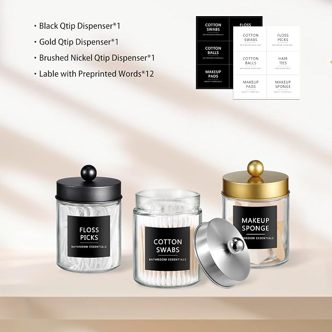 SheeChung 3-Pack Glass Apothecary Jars - Image 2