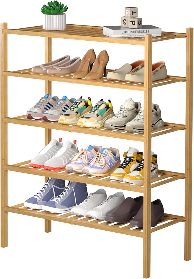 ROMGUAR CRAFT 5 Tier Bamboo Shoe Rack by ROMGUAR+CRAFT
