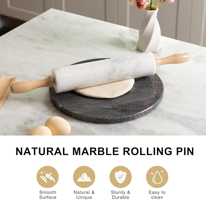 Koville White Marble Rolling Pin - Image 4