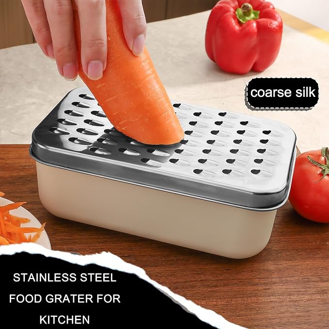 Cheese Grater With Container Box, Grater Cheese Shredder, 2 In1 Fruit Vegetable - Image 4