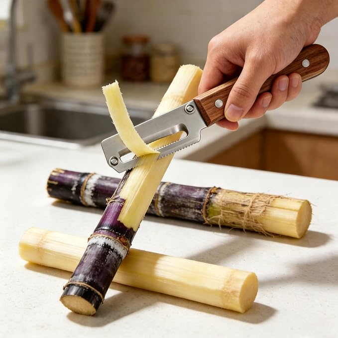 Multi-Functional Vegetable Peeler, Zero Snag Wooden Handle Stainless Steel - Image 6