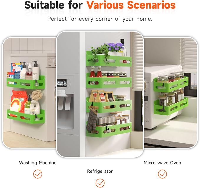 Sevenblue 4 Pack Strong Magnetic Spice Rack - Image 6