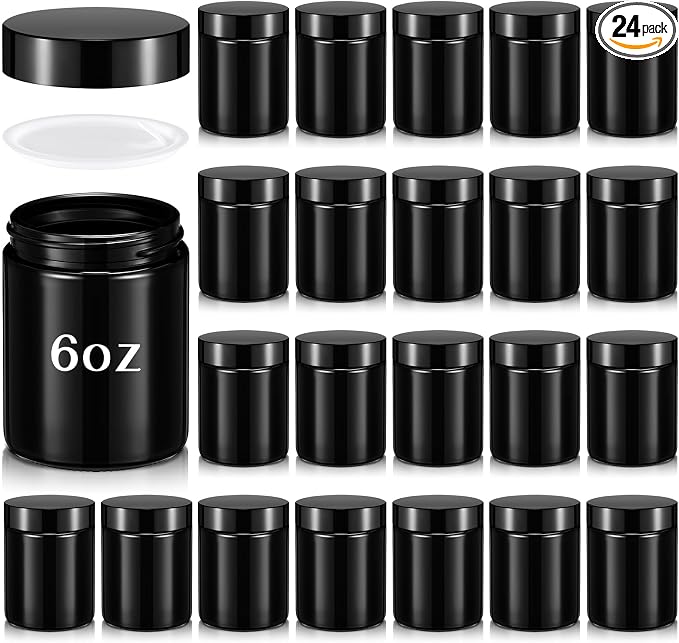 Domensi 24 Pcs Bulk 6oz Glass Jars by Domensi