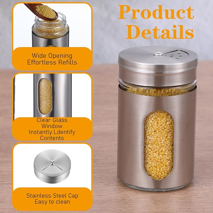 24 Pcs Stainless Steel Spice Jars - Image 3