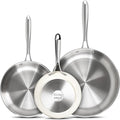 MICHELANGELO Stainless Steel Frying Pan Set, Triply Base Cooking Pans by Michelangelo