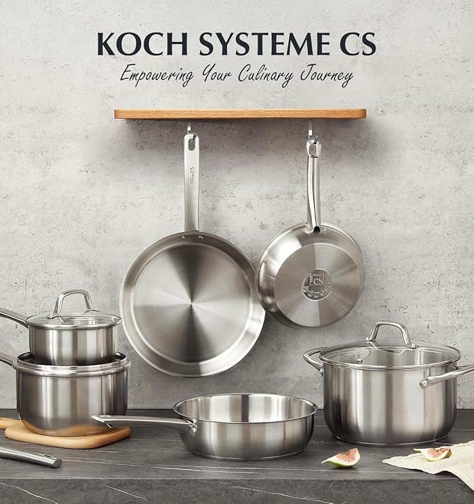 KOCH SYSTEME CS Stainless Steel Pots and Pans Set, 10 Piece Stainless Steel - Image 2