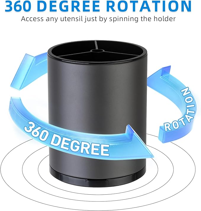LIBODOUR Kitchen Utensil Holder Extra Large Rotating - Image 5