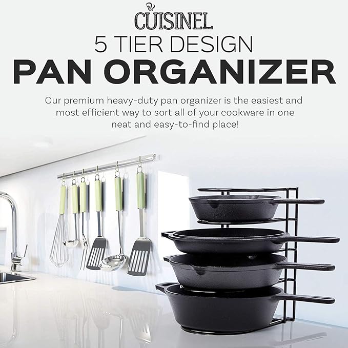 Cuisinel Heavy Duty Pots and Pans Organizer Rack - Image 4