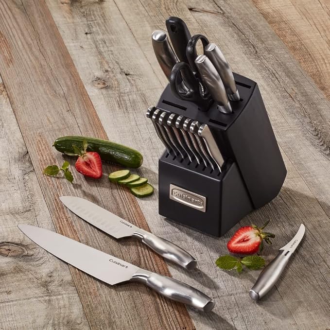 CUISINART Block Knife Set, Lightweight, Stainless Steel, Durable & Dishwasher - Image 2