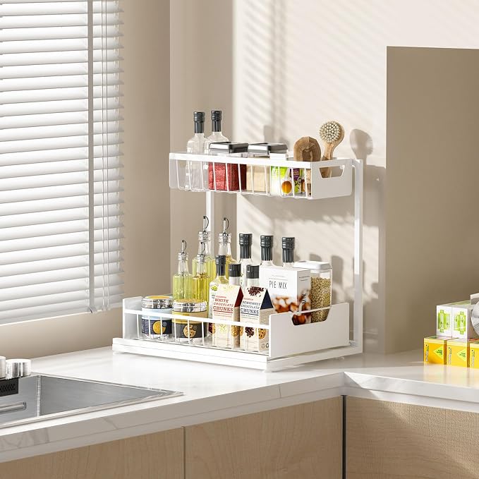 Ceetug Under Kitchen Sink Organizers and Storage Pull Out 2 Tier Metal Bathroom - Image 5